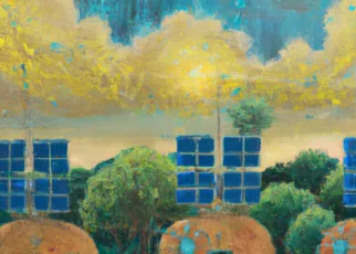 paneles solares, anime oil painting, high resolution, ghibli inspired, 4k